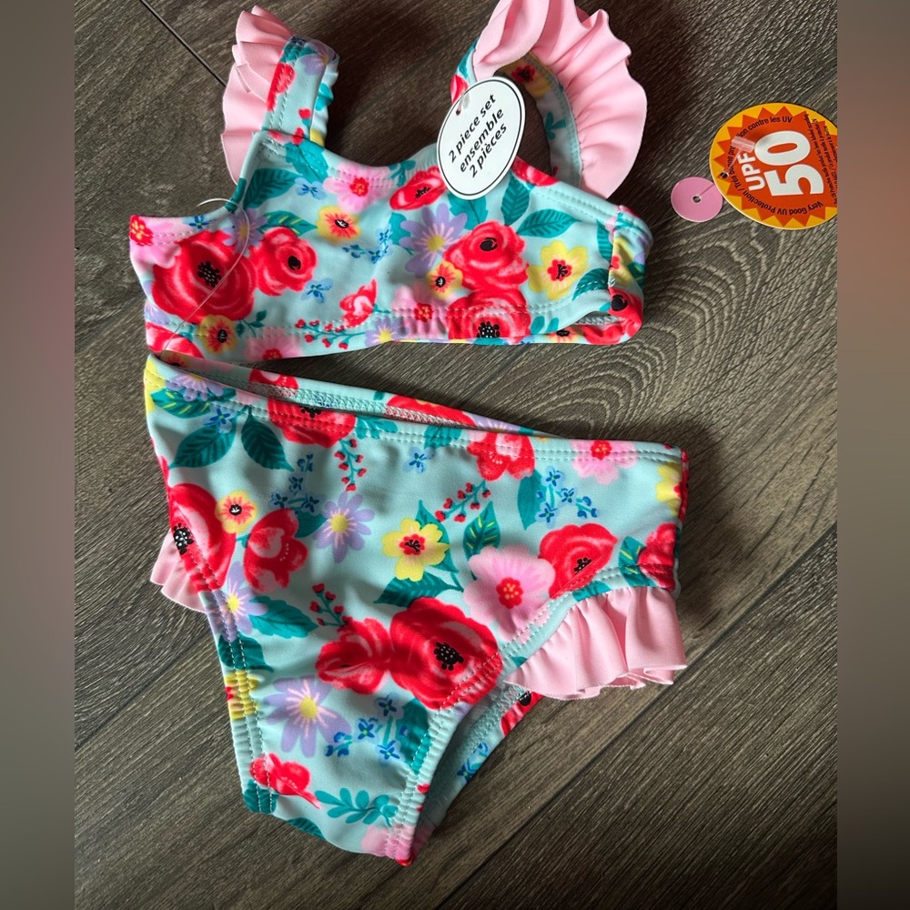 George Baby Floral Swim  - Pink and Red - 3-6 months
